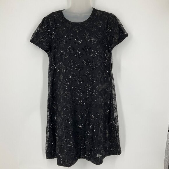Maggy London Black Sequin Dress Size 12 US lined Classic cocktail NWT - Picture 10 of 11